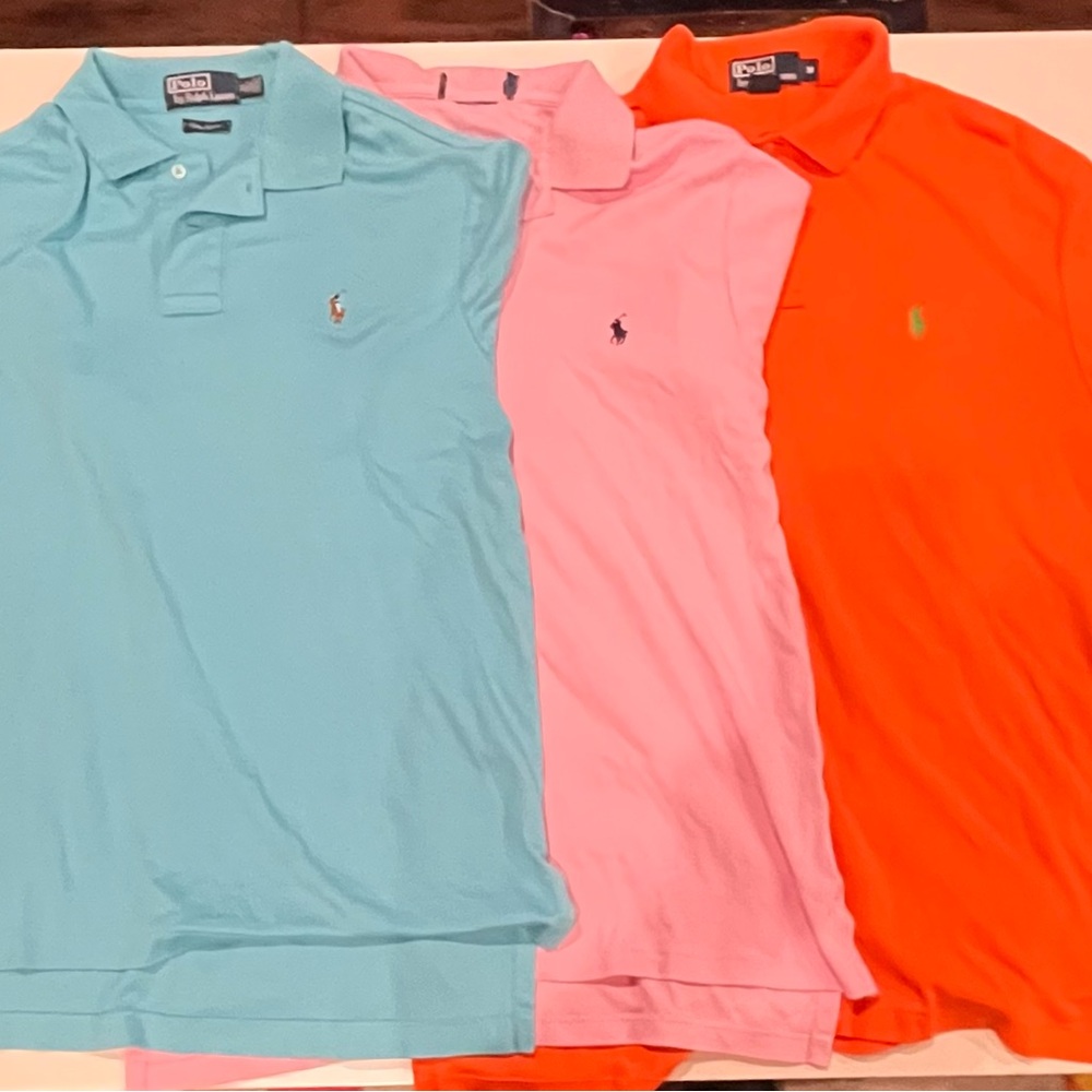 Ralph Lauren Polo Shirt Trio - Blue, Pink, Orange